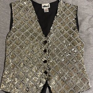 Effeci Pearl Silver and Gold Sequin Women's Vest